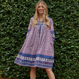 Womens Jade Dress - Boho Block Print ...